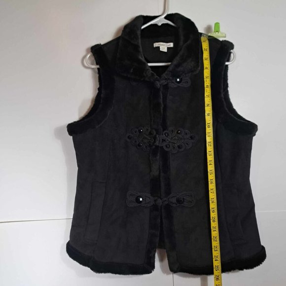 Coldwater‎ Creek Black Polyester Faux Lined Vest Size Medium - Picture 9 of 12